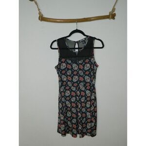 Hot Topics Dress‎ Day of the Dead Sugar Skull Crosses Black Skater Y2K Medium